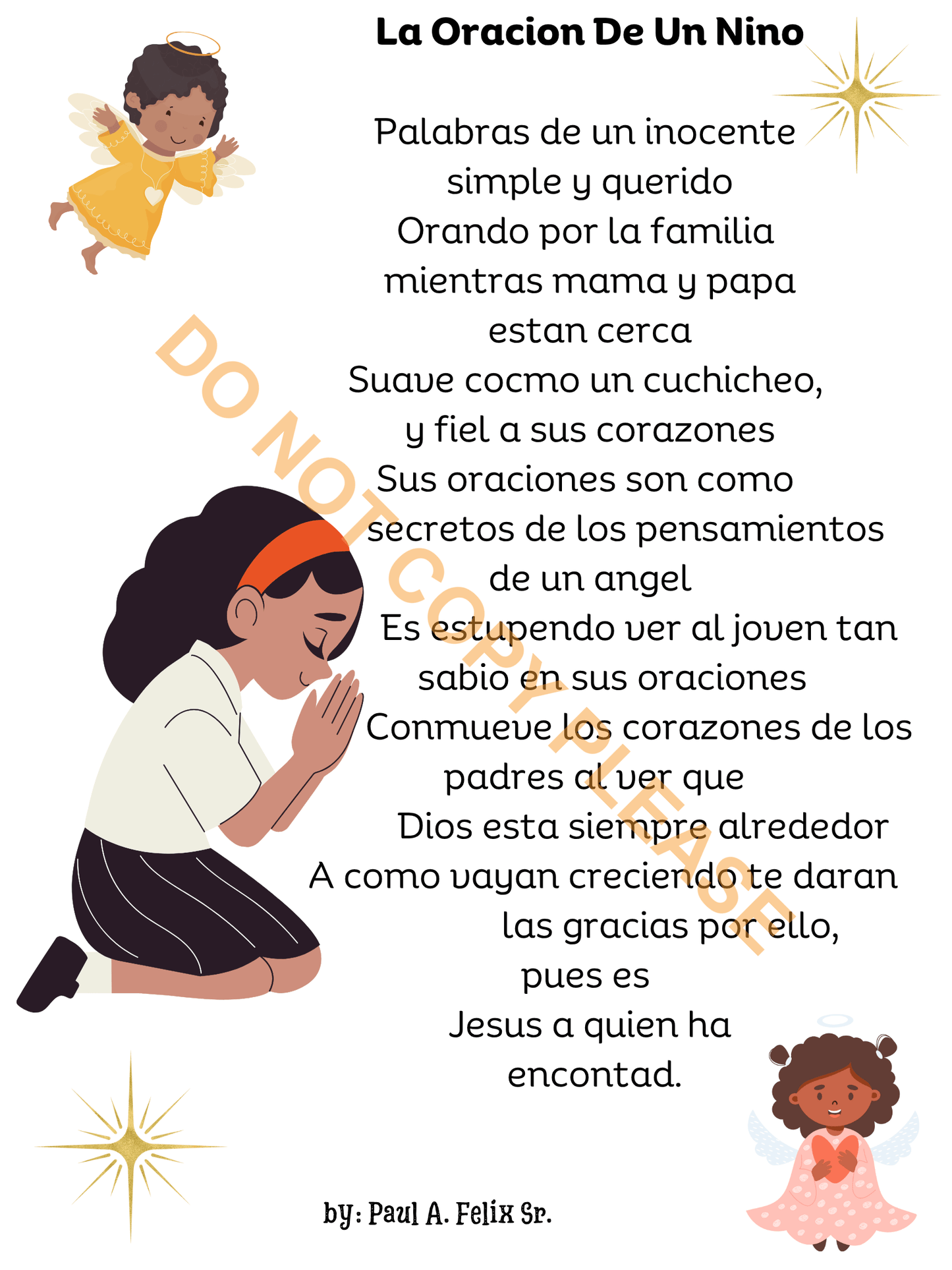 ETHNIC- (SPANISH ) A Child's Prayer